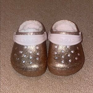 Crocs Kids Gold Glitter Clogs